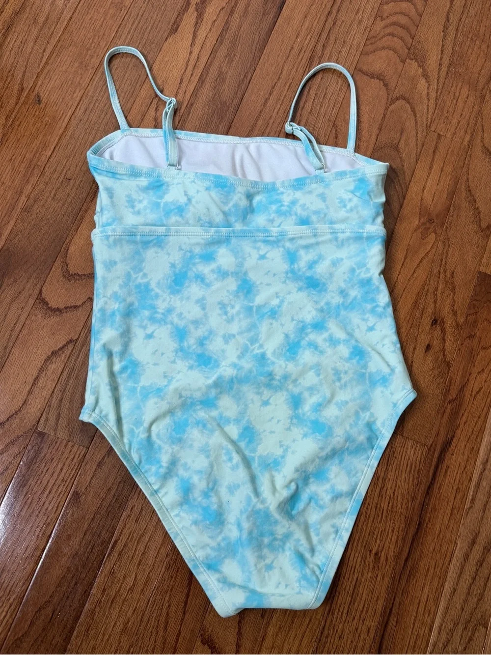 Vicious Young Babes Tie-Dye Front Cutout One-Piece Swimsuit Blue White Size M